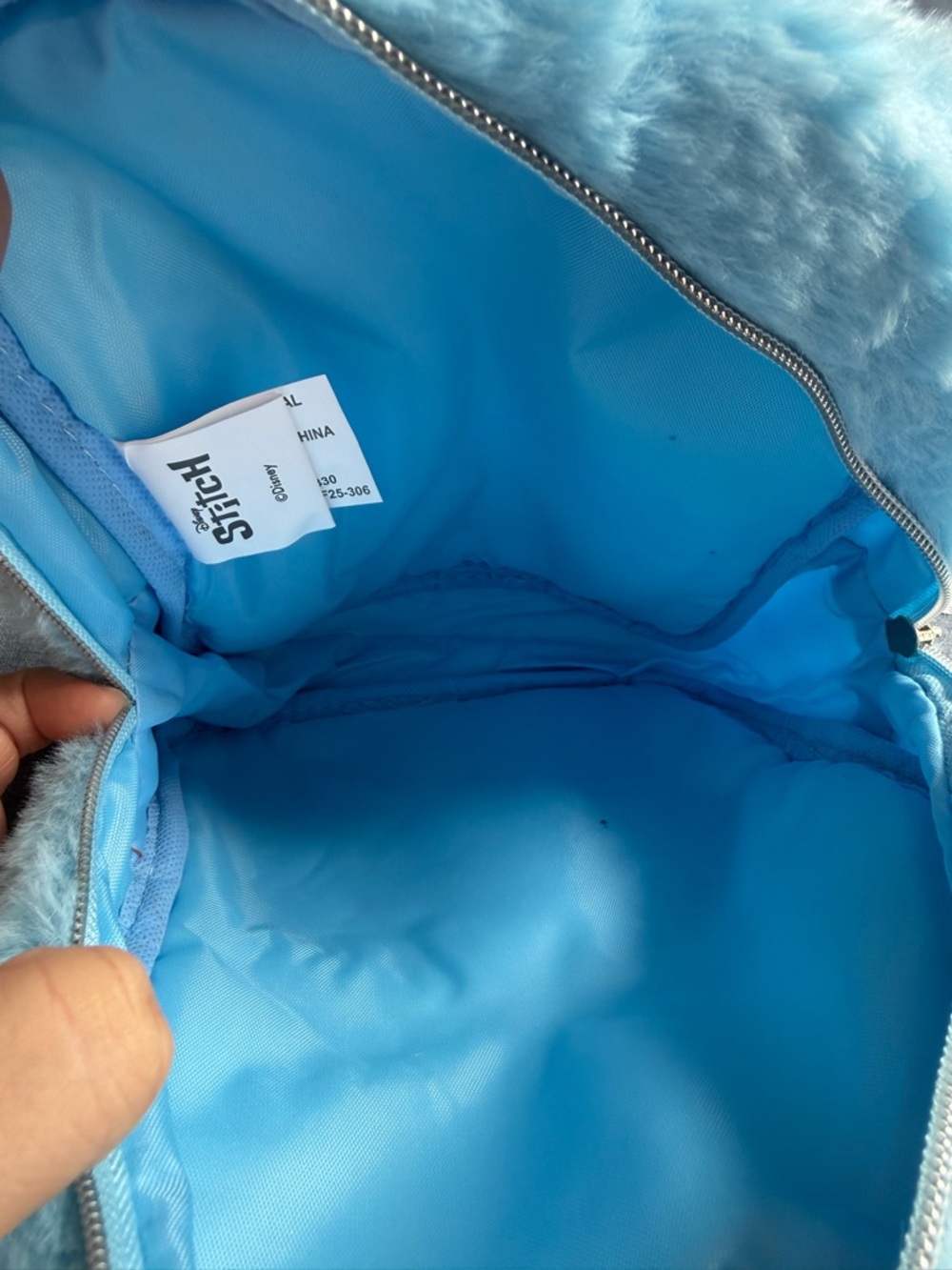 Lilo & Stitch Girls Faux Fur Mini Backpack Blue Character New Adjustable Pockets - Picture 5 of 8